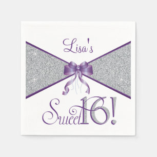 Serviette En Papier Parties scintillant, Sweet sixteen, serviettes vio