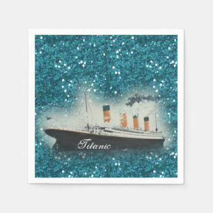 Serviette En Papier Parties scintillant Titanic Sapphire White Star