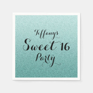 Serviette En Papier Parties scintillant Turquoise moderne Faux Ombre S