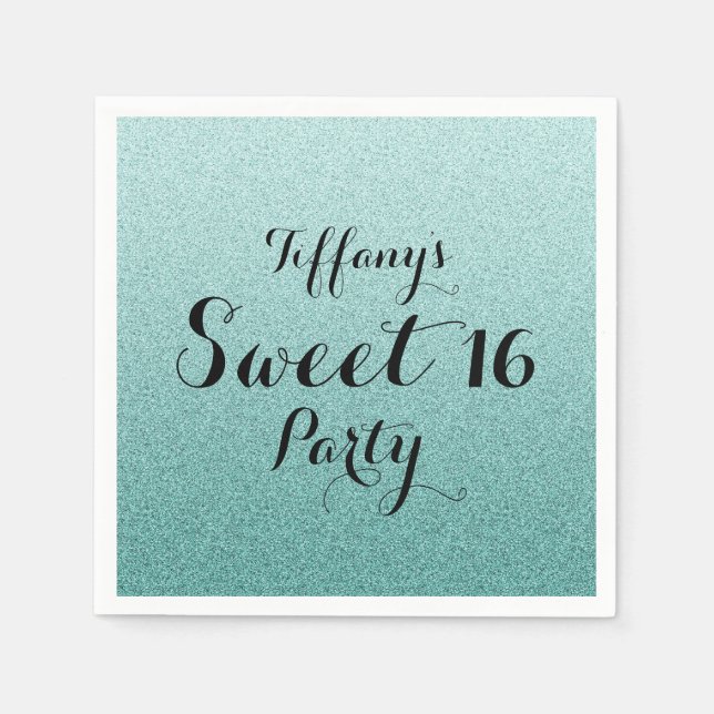Serviette En Papier Parties scintillant Turquoise moderne Faux Ombre S (Devant)
