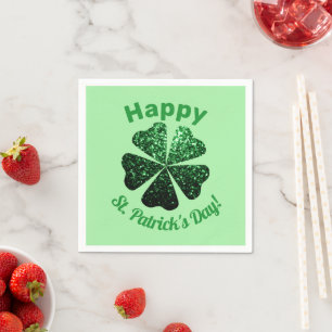 Serviette En Papier Parties scintillant vert foncé pétillant Shamrock