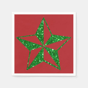 Serviette En Papier Parties scintillant verte Étoile de Noël