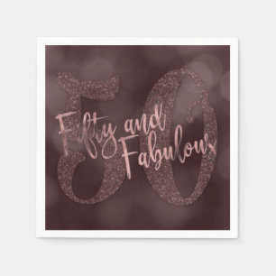 Serviette En Papier Parties scintillantes roses d'or et Bokeh 50 et