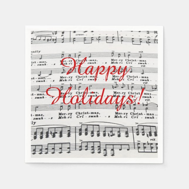 Serviette En Papier Partition de Noël (Devant)