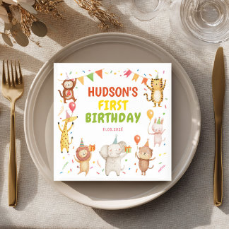 Serviette En Papier Party Animals Kids Birthday Party Napkins
