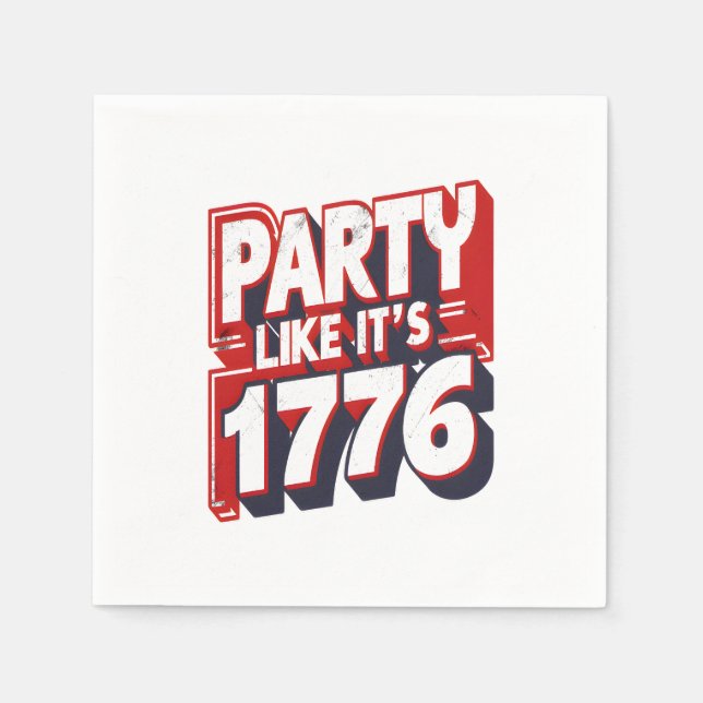 Serviette En Papier Party Like It's 1776 Drôle Citation (Devant)
