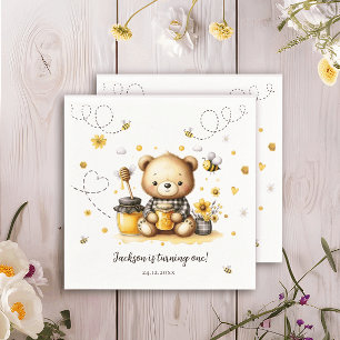 Serviette En Papier Partybee Bear Bee Honey Anniversaire Papier Napkin
