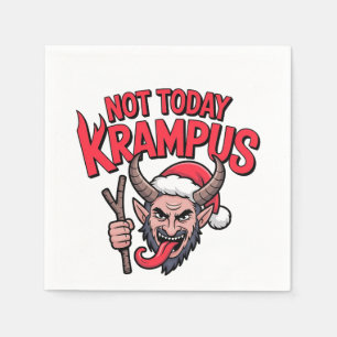 Serviette En Papier Pas aujourd'hui Krampus Noël drôle Krampus méchant