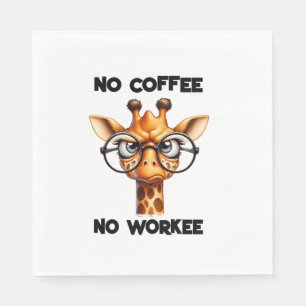 Serviette En Papier Pas de café pas de travail drôle dire Non Café