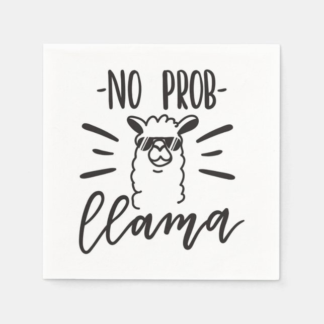 Serviette En Papier Pas de conception de lama Prob (Devant)