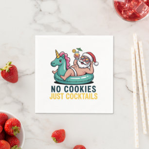 Serviette En Papier Pas de cookies juste des cocktails Santa Noël d'ét