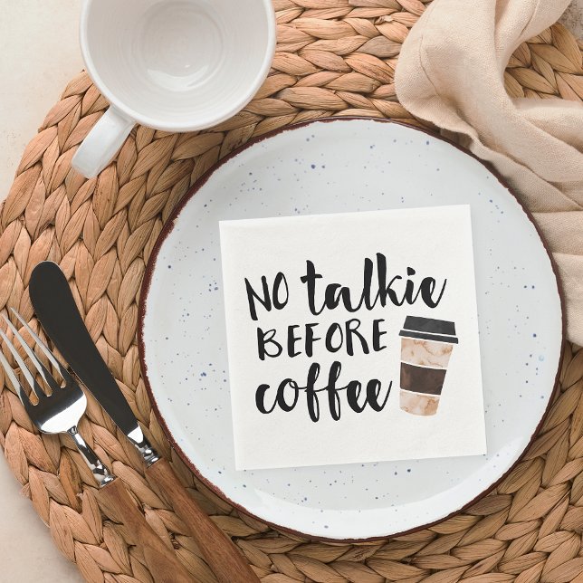Serviette En Papier Pas de tarte avant le café drôle (Créateur téléchargé)
