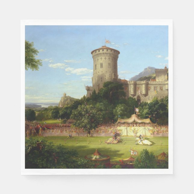 Serviette En Papier Passé glorieux (Château Médiéval et Chevaliers Jou (Devant)