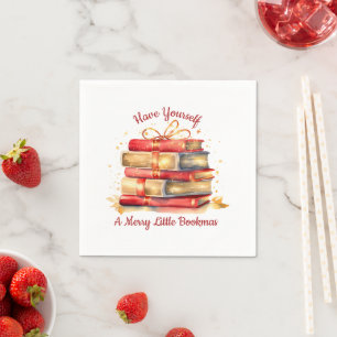 Serviette En Papier Passez un joyeux petit Bookmas, Club de lecture