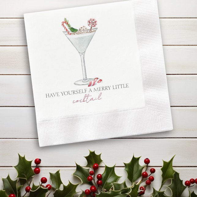 Serviette En Papier Passez un joyeux petit Noël Cocktail (Créateur téléchargé)