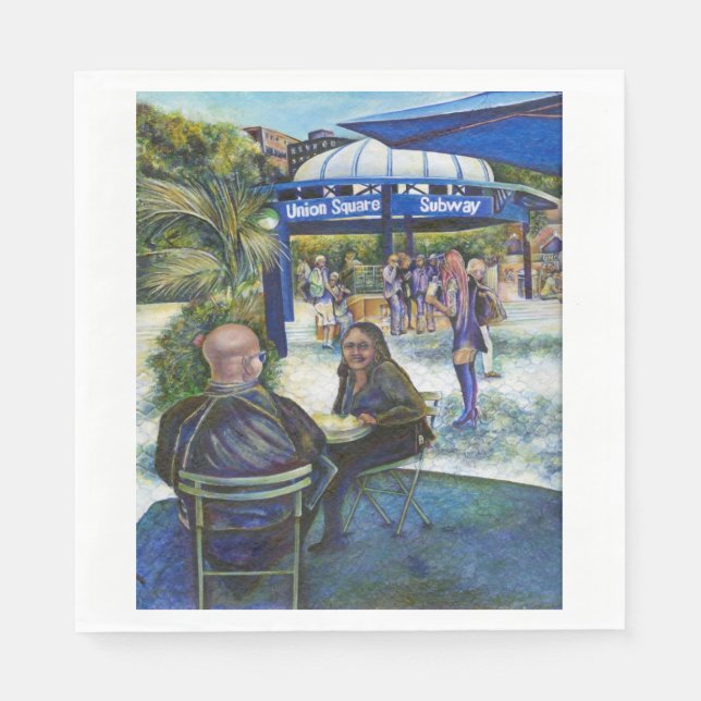 Serviette En Papier Passionnés Jouer dans le parc, New York (Devant)