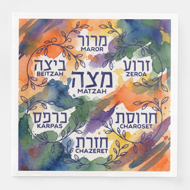 Serviette En Papier Passover Seder Plate Pesach Table Decor (Devant)