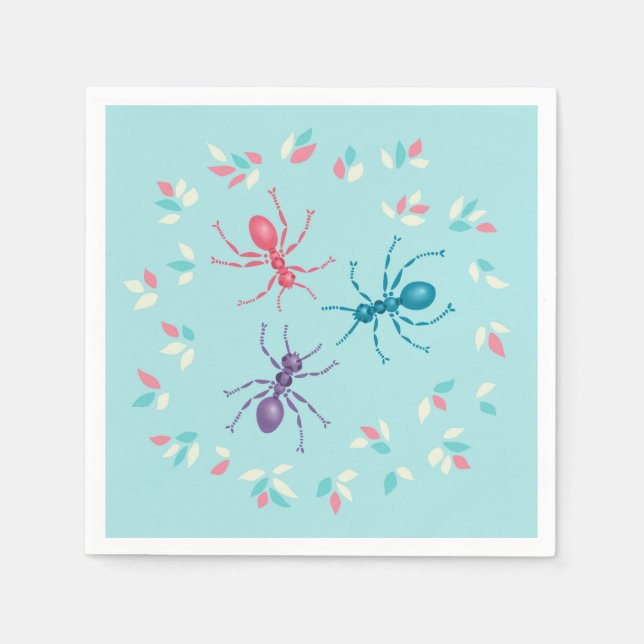 Serviette En Papier Pastel Ants Insect Lover (Devant)
