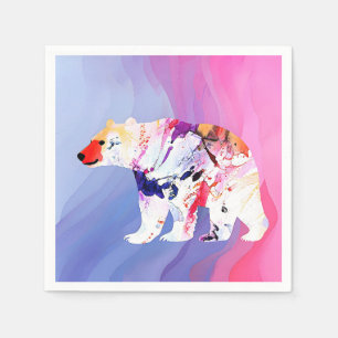 Serviette En Papier Pastel Arctic Explorer en aquarelle