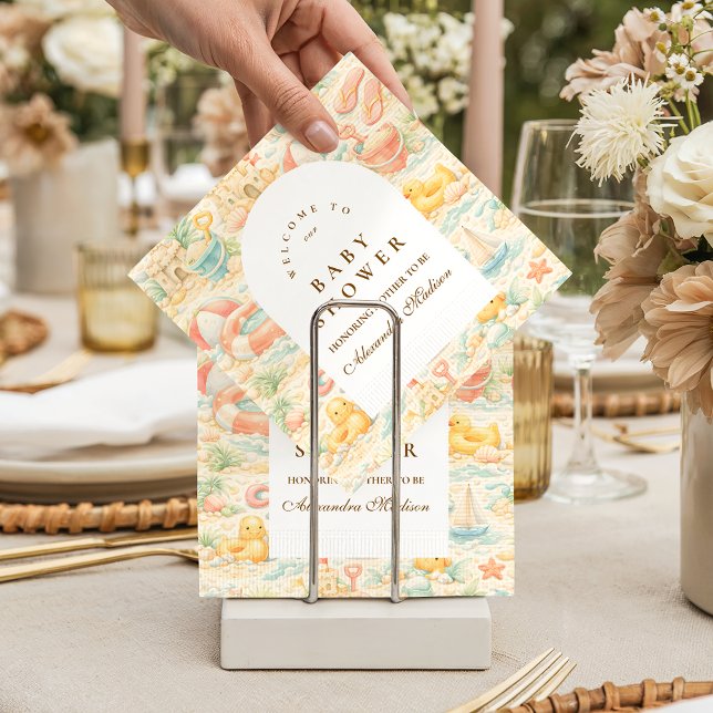 Serviette En Papier Pastel Beach Animals s Baby Shower (Créateur téléchargé)