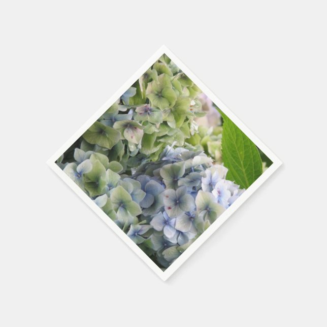Serviette En Papier Pastel Blue Hydrangeas (Coin)