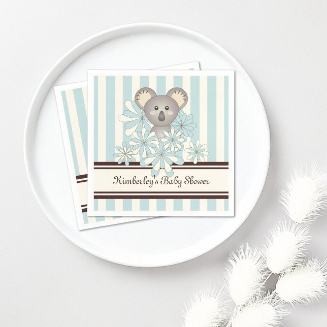 Serviette En Papier Pastel Blue Koala Anniversaire de enfant / Baby sh (Créateur téléchargé)