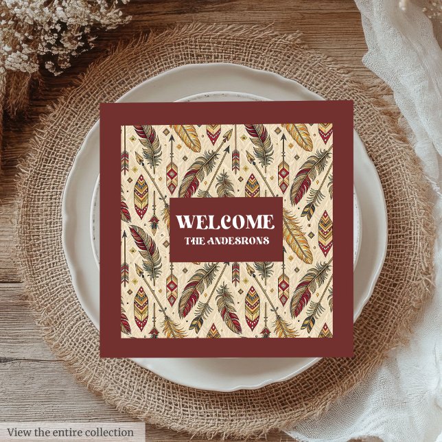 Serviette En Papier Pastel Boho Napkins Classic Tribal Personnalisé No (Pastel Boho Napkins Classic Tribal Custom Name)