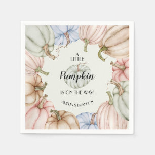 Serviette En Papier Pastel Citrouilles Baby shower neutre pour les fem