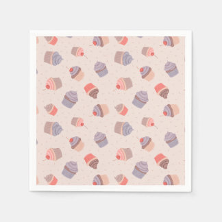 Serviette En Papier Pastel Cupcake Confetti Anniversaire
