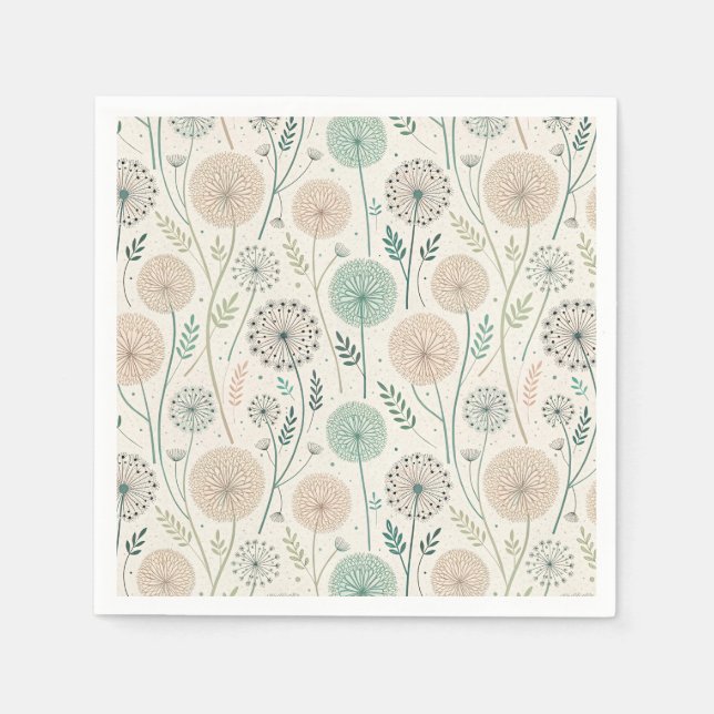 Serviette En Papier Pastel Dandelion Dreams - Flore lunaire (2) (Devant)