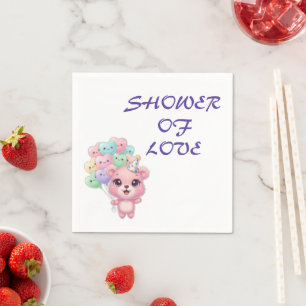 Serviette En Papier "Pastel 'Douche d'Amour' Baby shower Napkin"