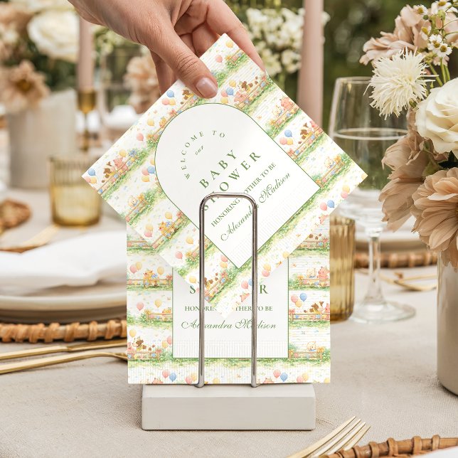 Serviette En Papier Pastel Farm Animals Garden Baby Shower (Créateur téléchargé)