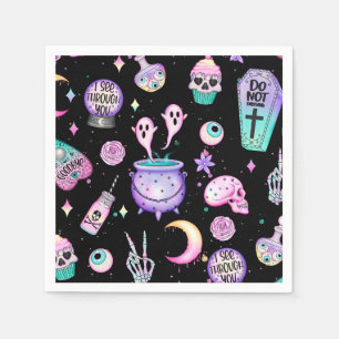 Serviette En Papier pastel goth motif foncé