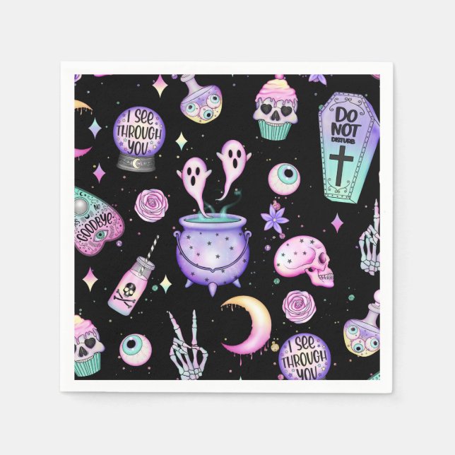 Serviette En Papier pastel goth motif foncé (Devant)