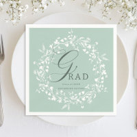 Pastel Green White Fleur sauvage Wreath Graduation