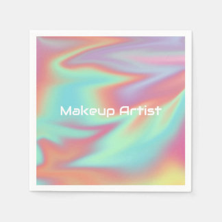 Serviette En Papier Pastel Holographic Swirl Abstract