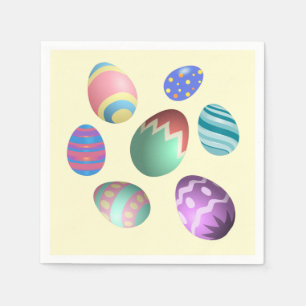 Serviette En Papier Pastel Jaune Oeuf de Pâques Fête de Pâques Chasse 