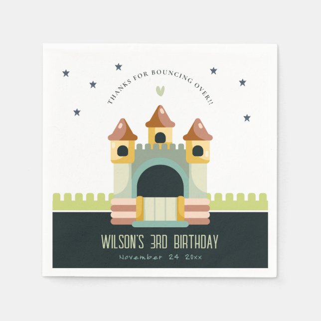 Serviette En Papier Pastel Jumping Castle Jump & Play Anniversaire de  (Devant)