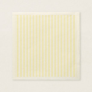 Serviette En Papier Pastel Lemon Yellow Stripes Blanches Pale Jaune