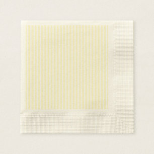 Serviette En Papier Pastel Lemon Yellow Stripes Blanches Pale Jaune