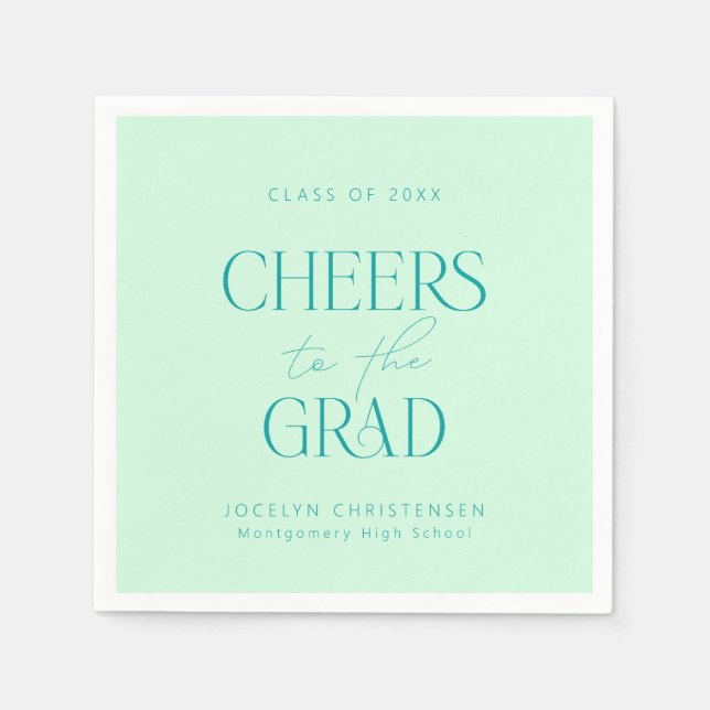 Serviette En Papier Pastel Mint Green Accueil personnalisé Grad Party (Devant)