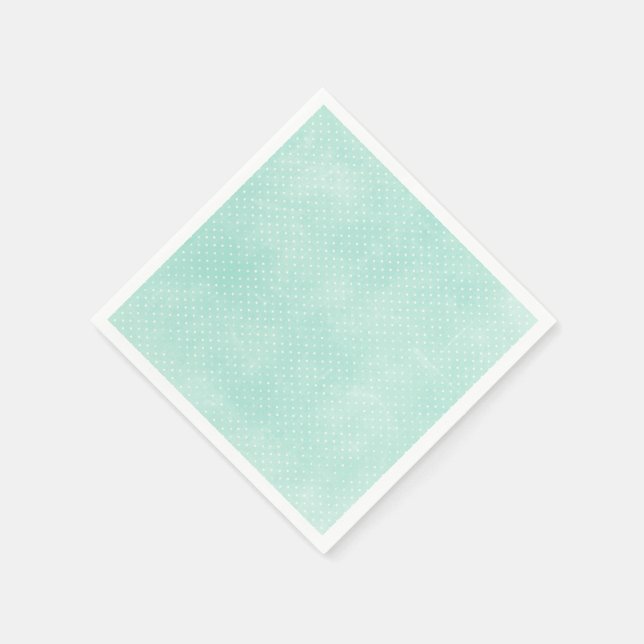Serviette En Papier Pastel Minty Blue Turquoise Pois minuscules (Coin)