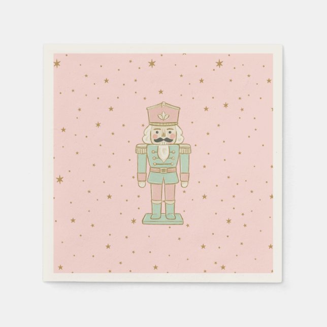 Serviette En Papier "Pastel Nutcracker – Whimsical Holiday (Devant)