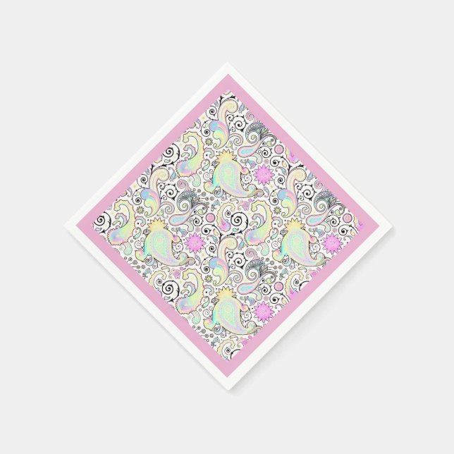 Serviette En Papier Pastel paisley (Coin)