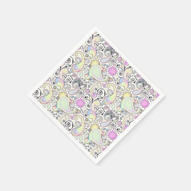 Serviette En Papier Pastel paisley (Coin)