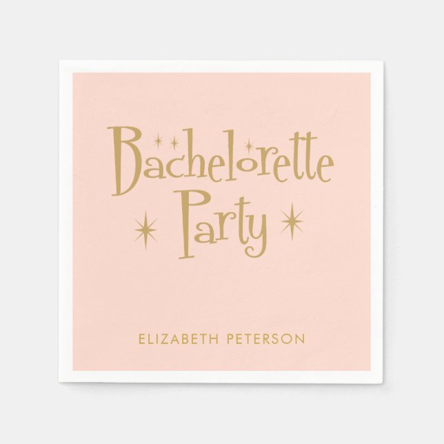 Serviette En Papier Pastel Peachy Bachelorette rétro (Devant)