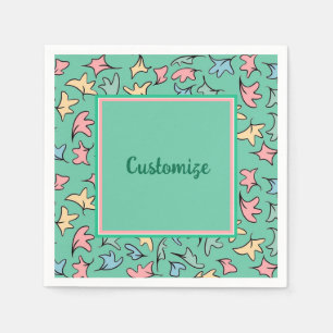 Serviette En Papier Pastel personnalisé Feuilles vert