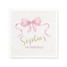 Pastel Pink Bow & Elegant Gold Script Anniversaire