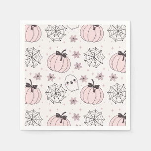 Serviette En Papier Pastel Pink Halloween Motif sans couture
