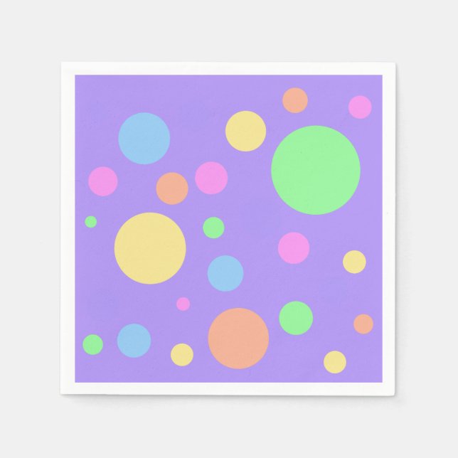 Serviette En Papier Pastel Pois (Devant)